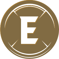 Equip Products Favicon Bumper Plate in Bronze with an Large E in the Redzone Font