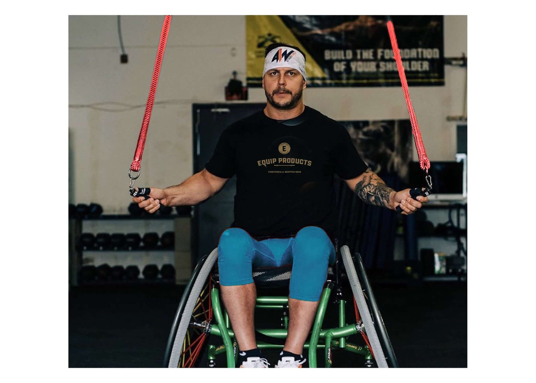 Multi Ropes in use by Jed Snelson who is the fittest seated athlete in the world.