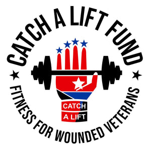 Catch a Lift Fund Logo a hand with a barbell resting on it with Catch a  Lift on the wrist.