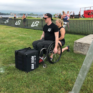 Josh Young and Nickie Doogs from Australia with a Package in front of them at the 2019 WheelWOD