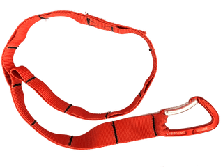 Red Daisy Chain Strap on white background used with Aldridge Arm Harness