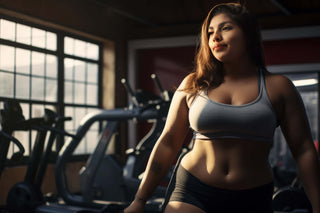 Lady standing in a gym with windows behind her shining through