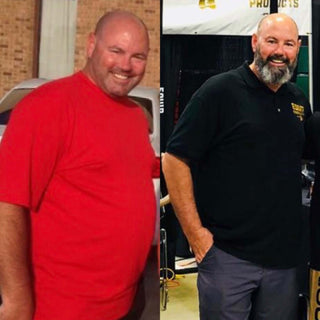 Mark before and after his weight loss journey 2014-2018