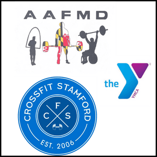 The Adaptive Athletic Association of Maryland, CrossFit Stamford, and the YMCA Logo