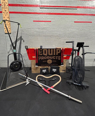 A Mix of Equip Products items sitting in front of a plyo box at Push511 Fitness