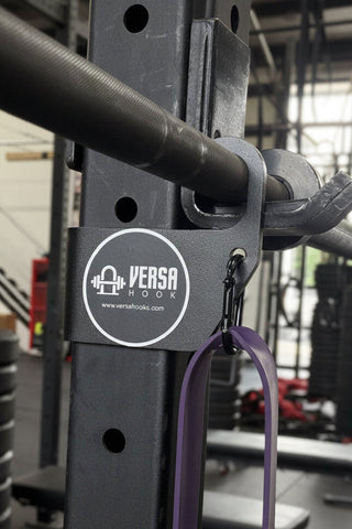 Versa Hook Pro on a rig with barbell