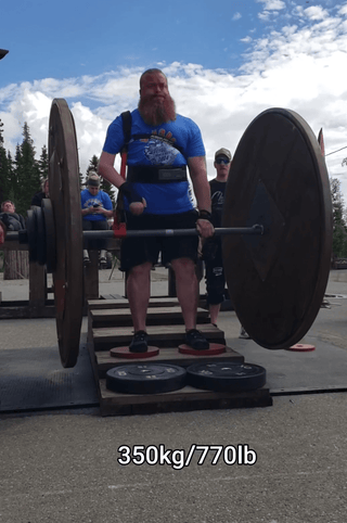 James Spurgin Adaptive Strongman Deadlifting 770 Pounds one handed with the Equip Products Aldridge Arm