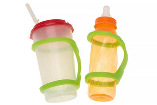 EazyHold Lime sippy cup bottle holder fitting various bottles for easy grip and access.
