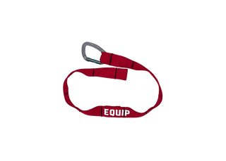 Red Daisy Chain Strap With One Carabiner on a white background