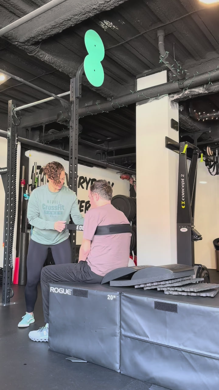 Assisted Situps with Equip Products Body Strap