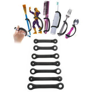 EazyHold Teacher & Therapist 7-Pack showing various utensils and tools using silicone universal cuff grip aids.