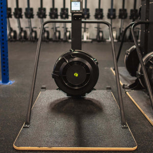 Ski Erg With Equip Adaptive Wider Base pictured straight on in a gym setting