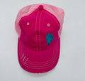 Pink with Pink Mesh (Bright Blue Embroidery)