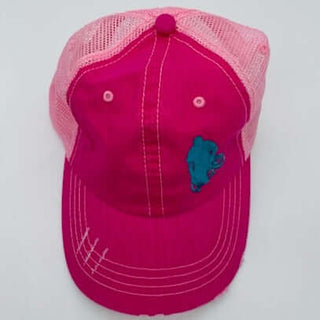  WheelWOD Pink Trucker Hat with Stouty Logo Top Photo 2 on a White Background