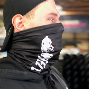 Wheelwod face-shield with white logo side facing