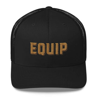 Equip Trucker Hat Black with Brown Logo
