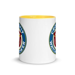 CrossFit Watchtower Coffee Mug with white with logo outer and yellow interior