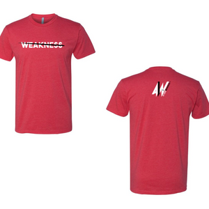 Attack Weakness Red Shirt Front and Back Picture
